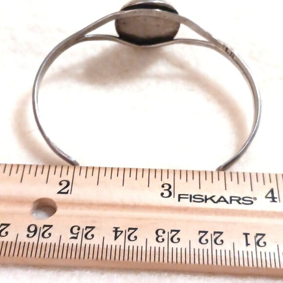 Native American Navajo Turquoise 925 Cuff Bracelet Larry Moses Begay Vntg (1272) - Picture 5 of 6